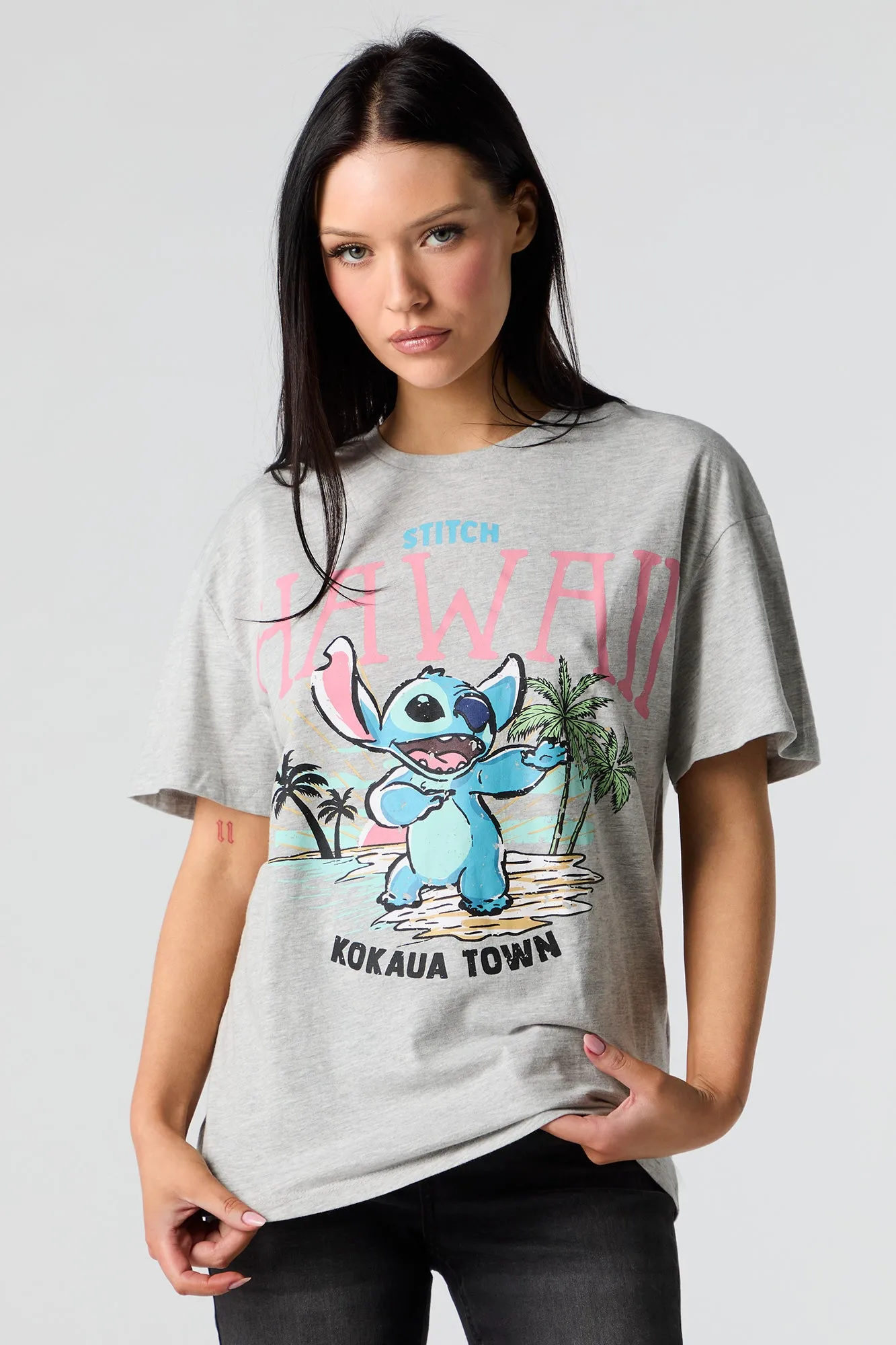 Stitch Hawaii Graphic Boyfriend T-Shirt sold by Urban Planet product image thumbnail 2
