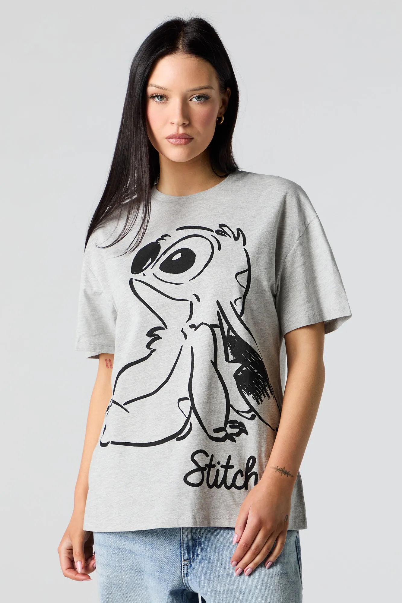 Stitch Sketch Graphic Boyfriend T-Shirt sold by Urban Planet