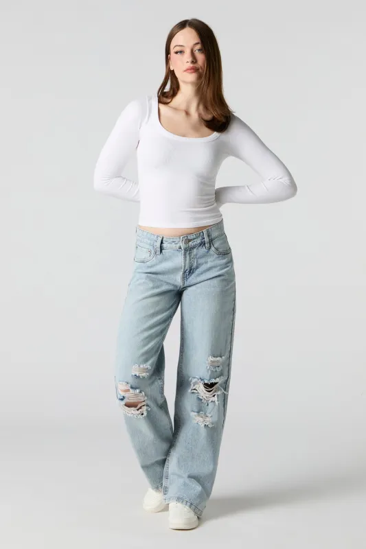 Ripped Low Rise Skater Light Jean sold by Urban Planet