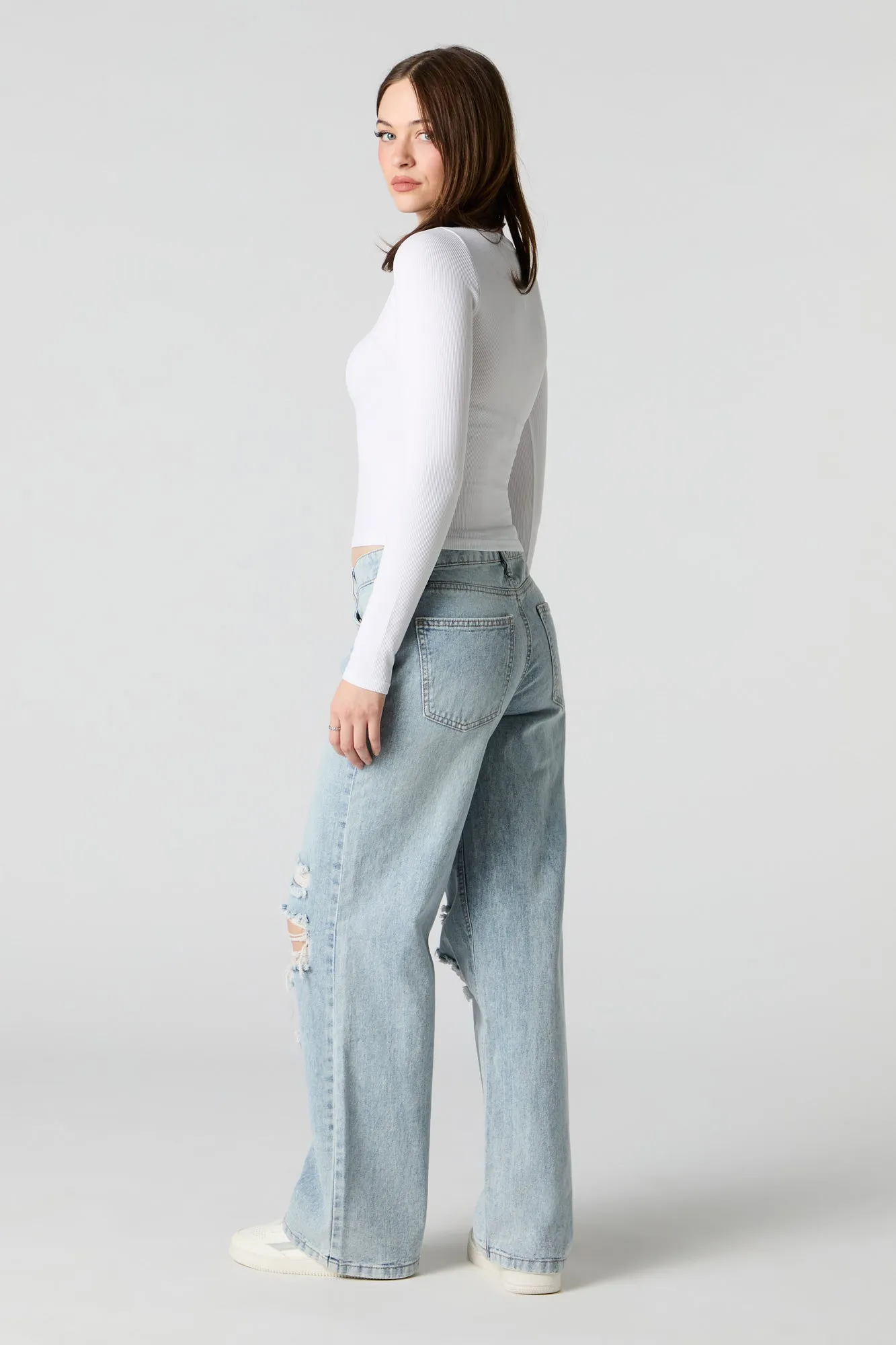 Ripped Low Rise Skater Light Jean sold by Urban Planet product image thumbnail 3