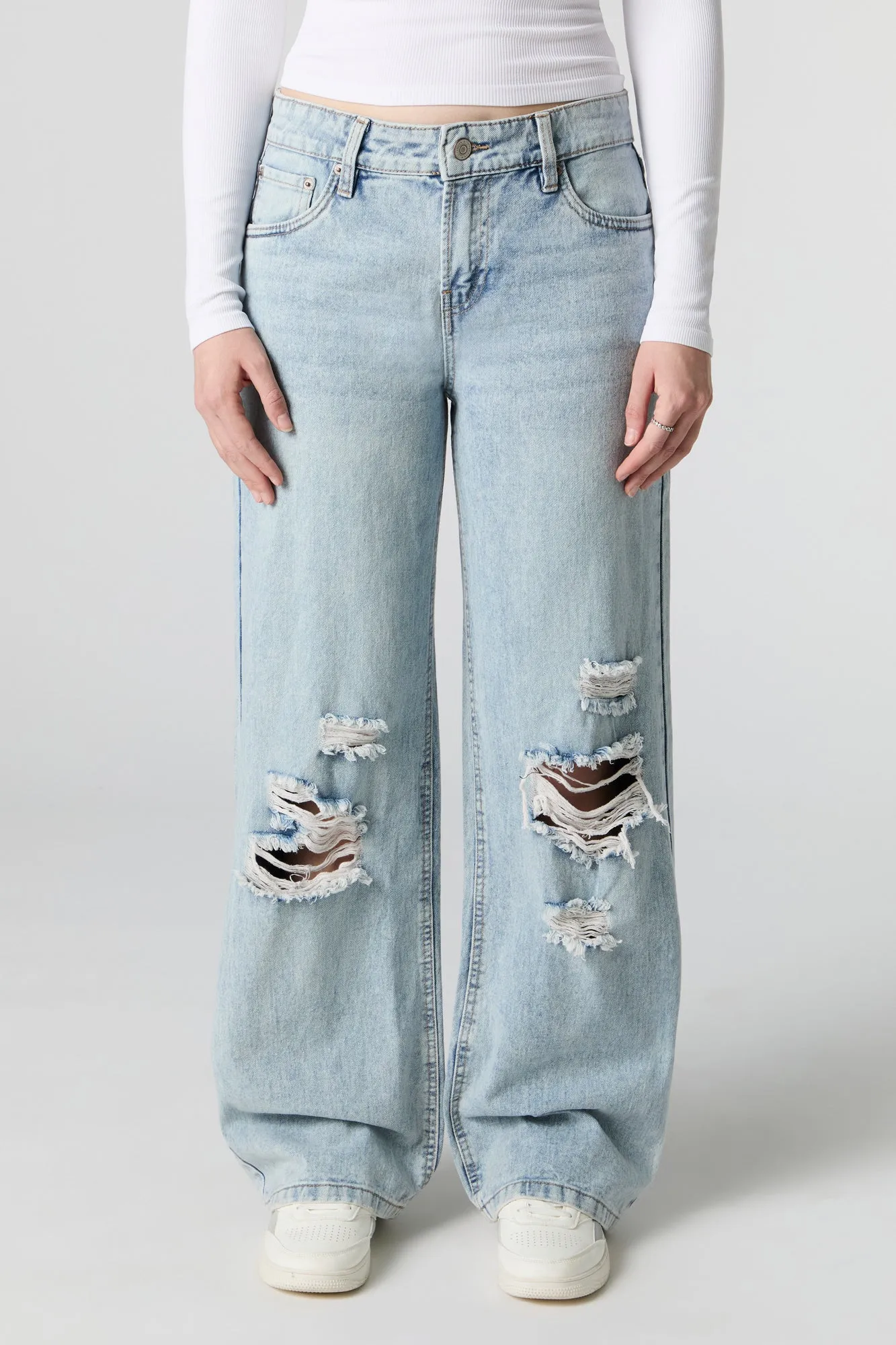 Ripped Low Rise Skater Light Jean sold by Urban Planet product image thumbnail 2