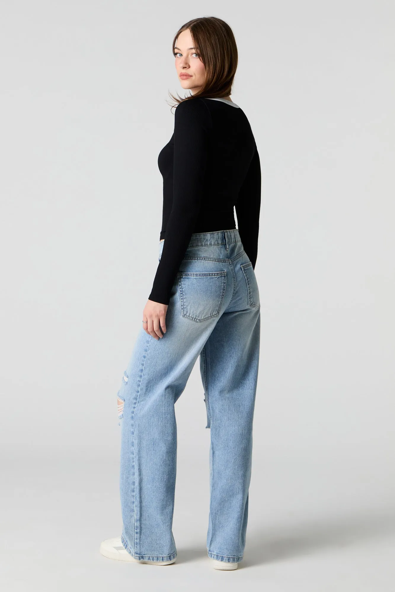 Ripped Low Rise Skater Medium Jean sold by Urban Planet product image thumbnail 3