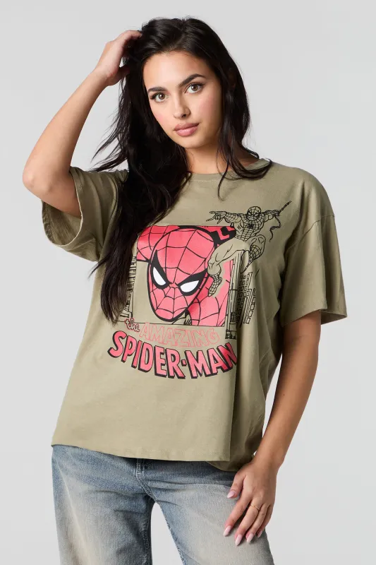 T-shirt coupe garçonne à imprimé The Amazing Spiderman made by Stitches