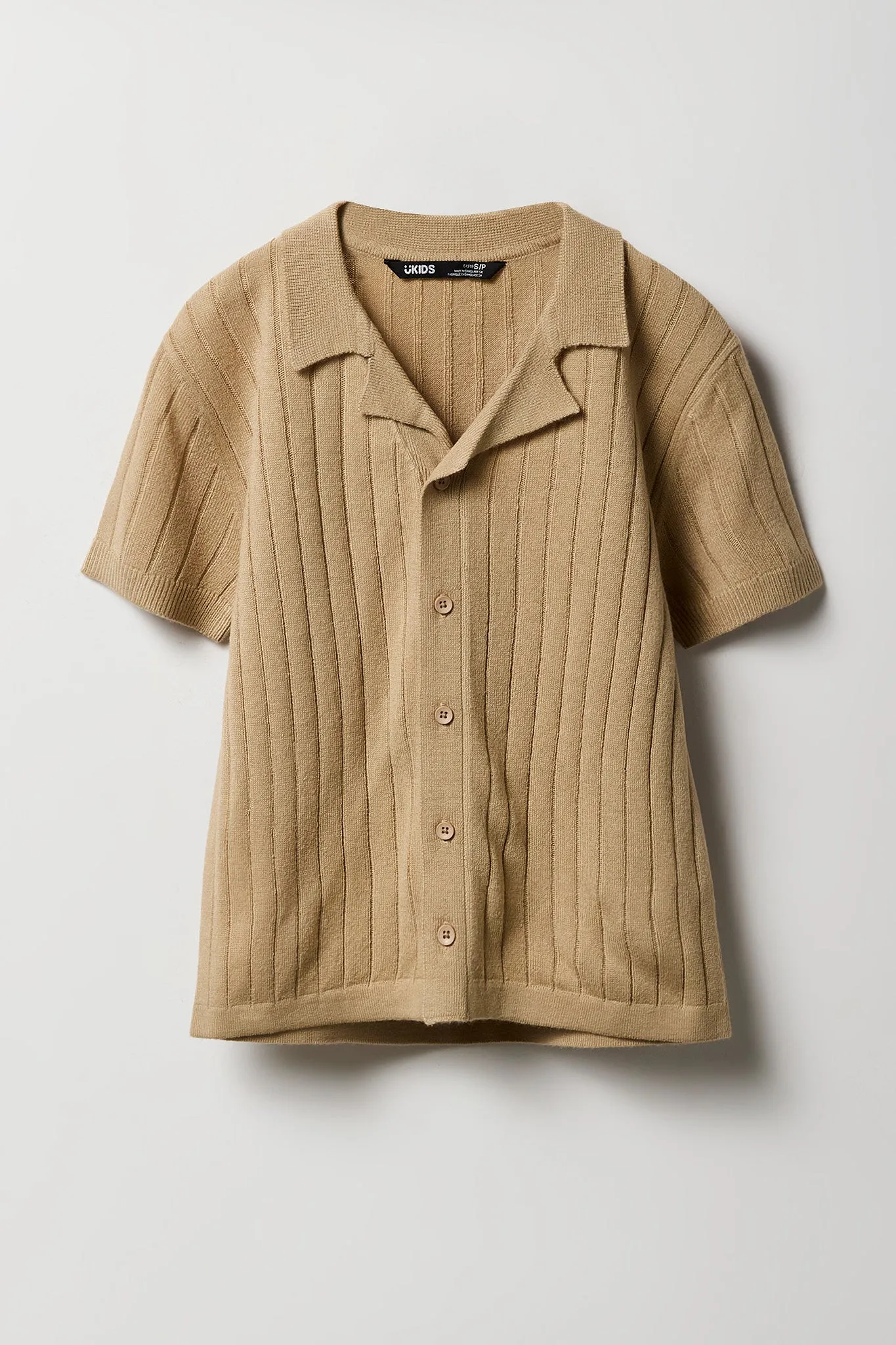 Polo boutonné en tricot côtelé large pour garçon sold by Urban Planet product image thumbnail 3