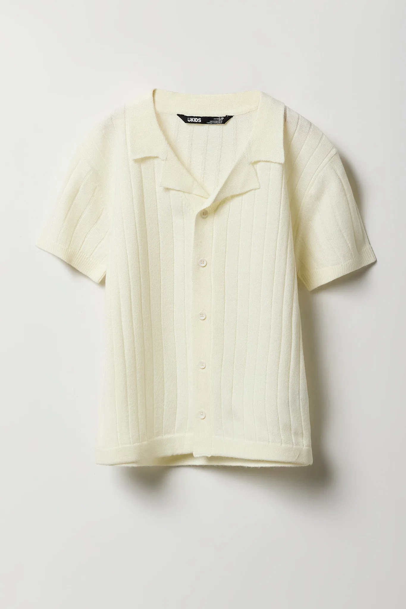 Polo boutonné en tricot côtelé large pour garçon sold by Urban Planet