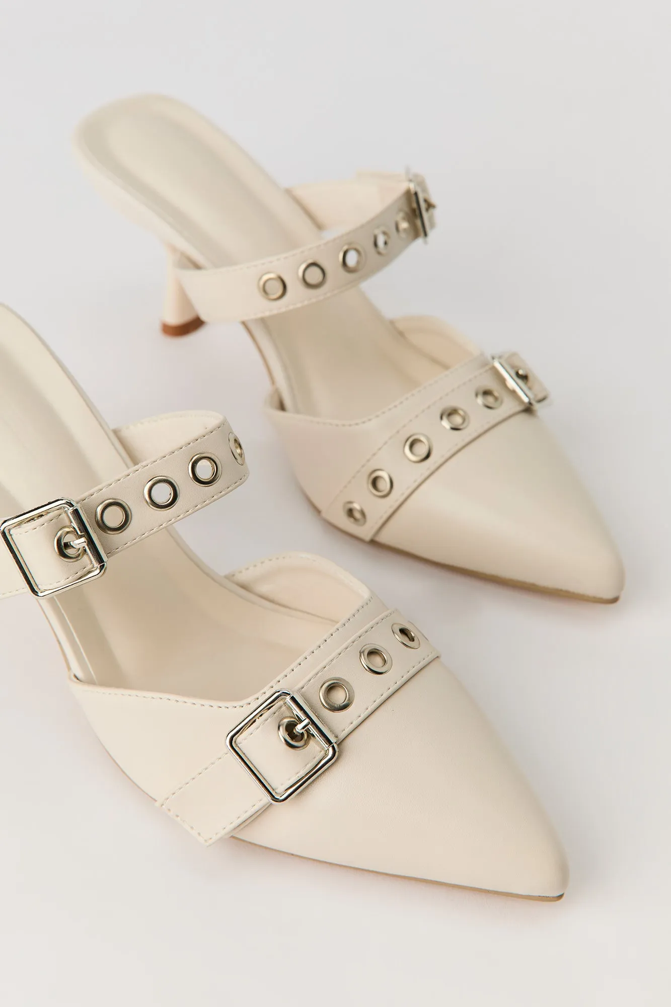 Pointed Toe Buckled Mules sold by Urban Planet