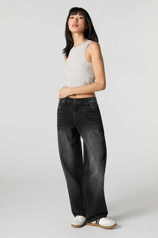 Low Rise Baggy Washed Black Jean sold by Urban Planet