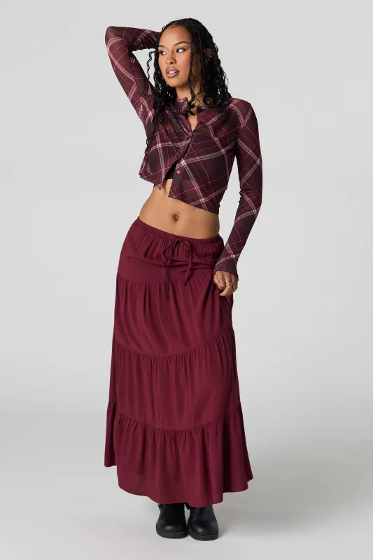 Robe maxi volantée à taille coulissante sold by Urban Planet
