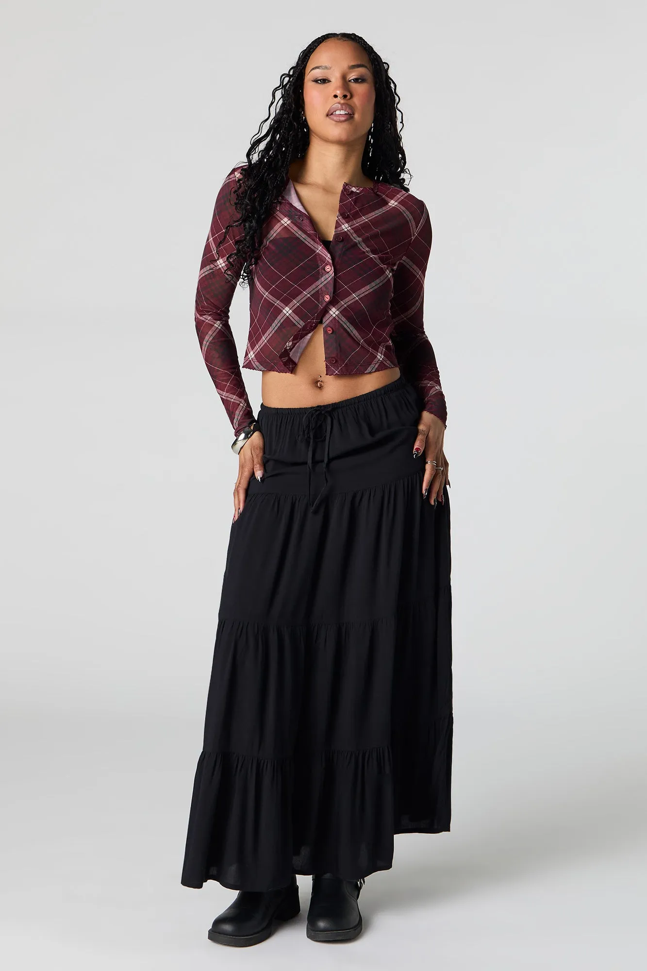 Robe maxi volantée à taille coulissante sold by Urban Planet product image thumbnail 4