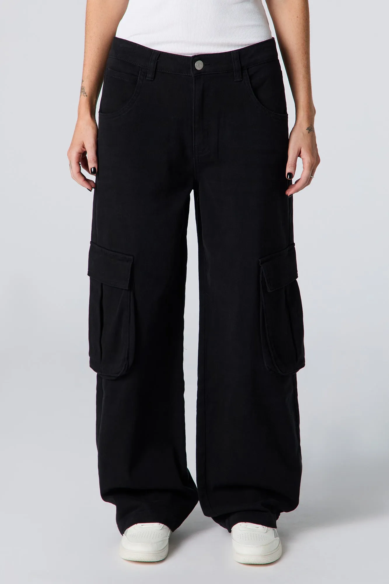 Pantalon cargo à jambe large en denim sold by Urban Planet product image thumbnail 5