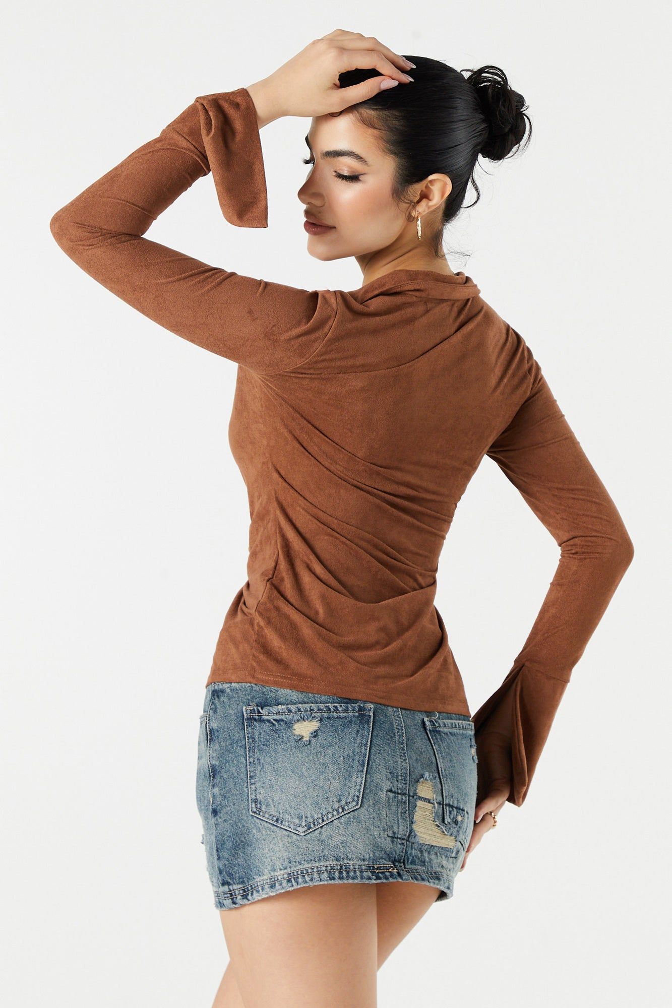Collared Hook and Eye Long Sleeve Top sold by Urban Planet product image thumbnail 8