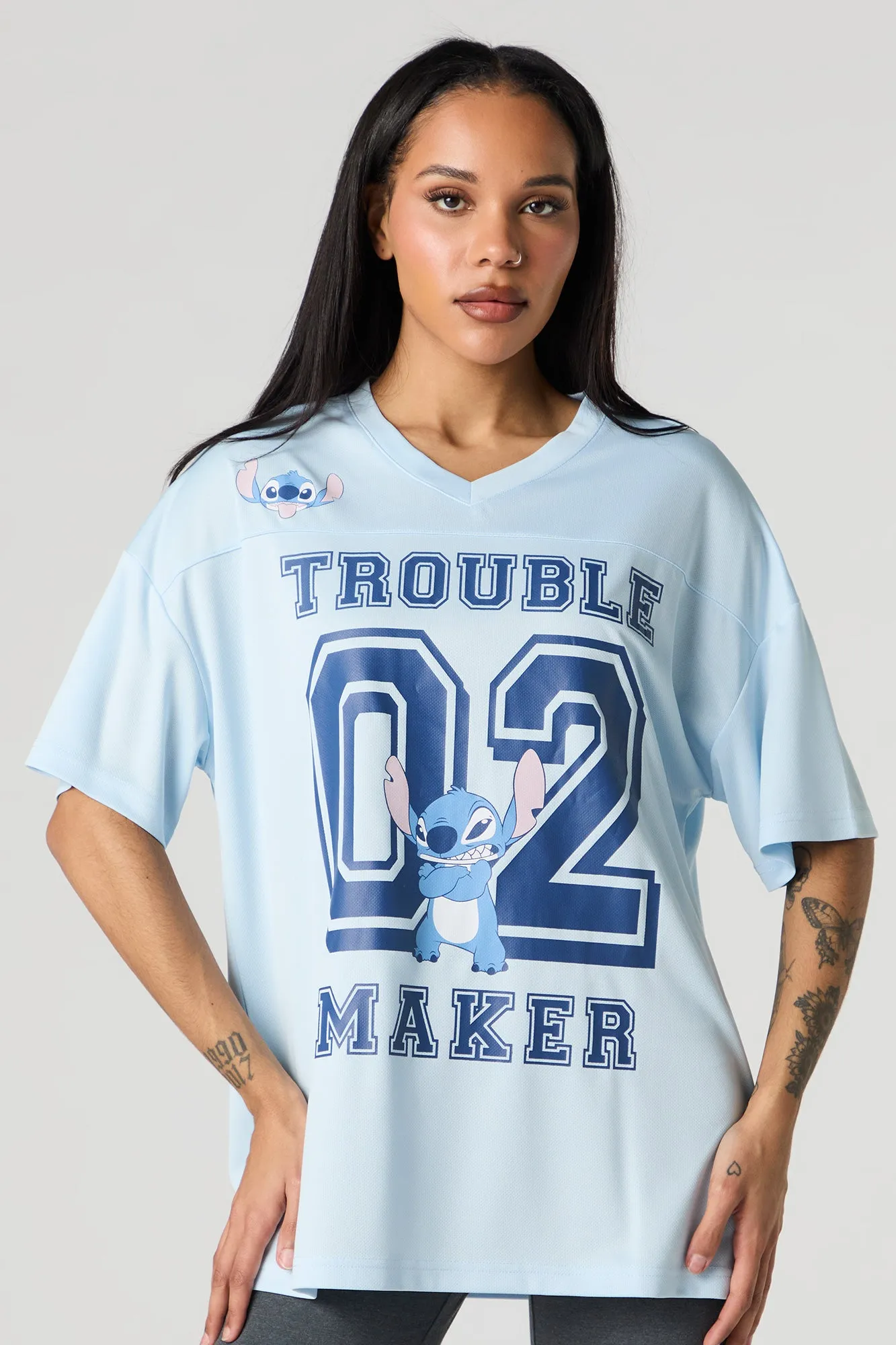 Stitch Graphic Mesh Jersey sold by Urban Planet