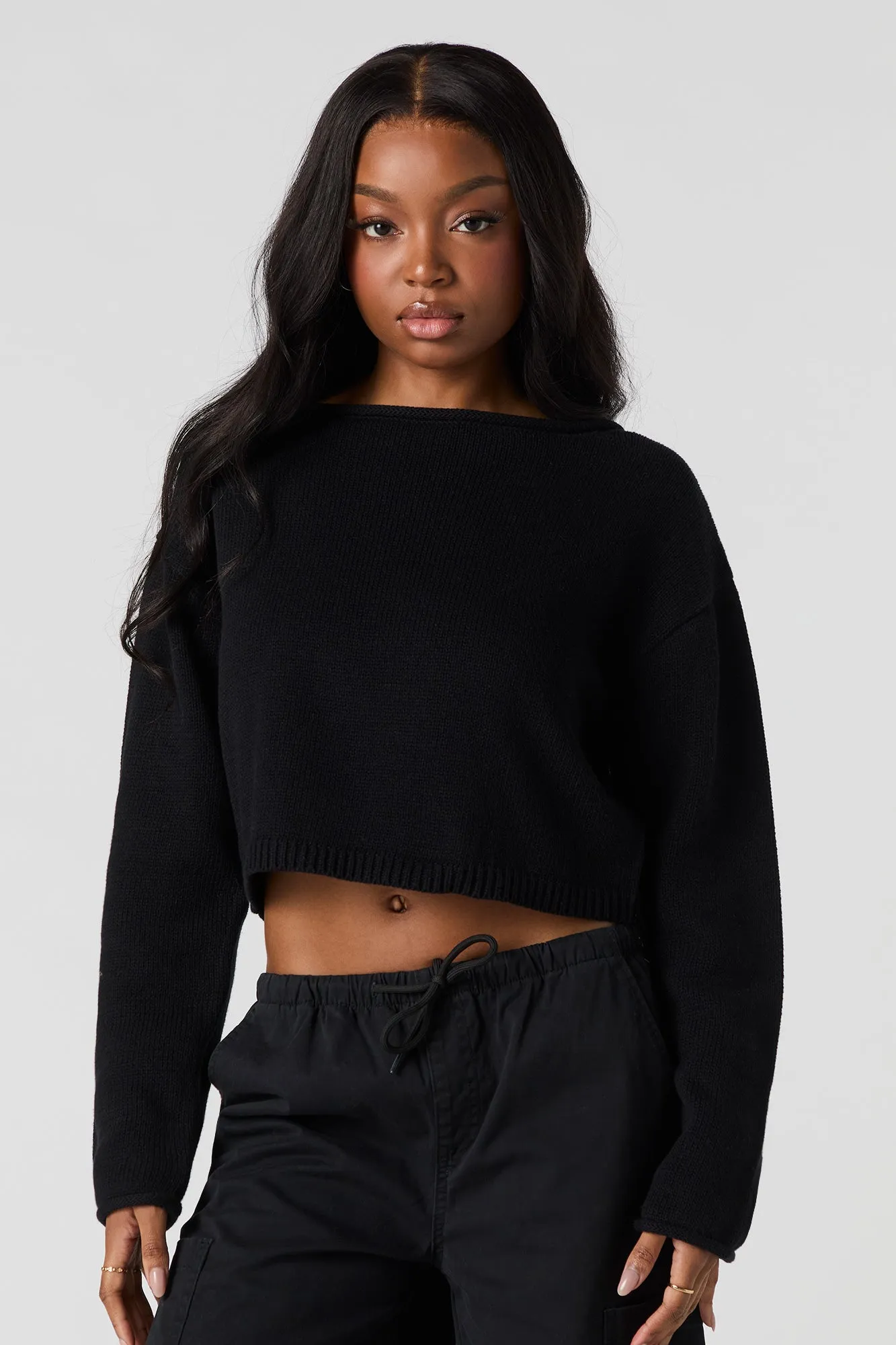 Long Sleeve Crop Sweater sold by Urban Planet product image thumbnail 4
