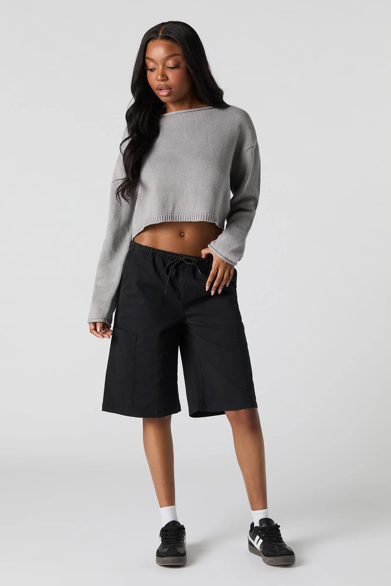 Long Sleeve Crop Sweater sold by Urban Planet product image thumbnail 3