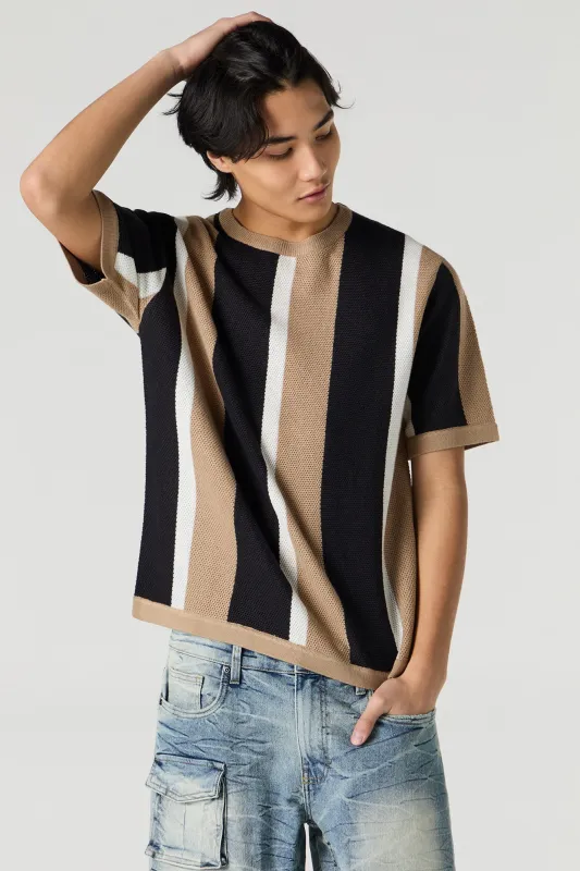 T-shirt en tricot texturé avec blocs de couleurs sold by Urban Planet