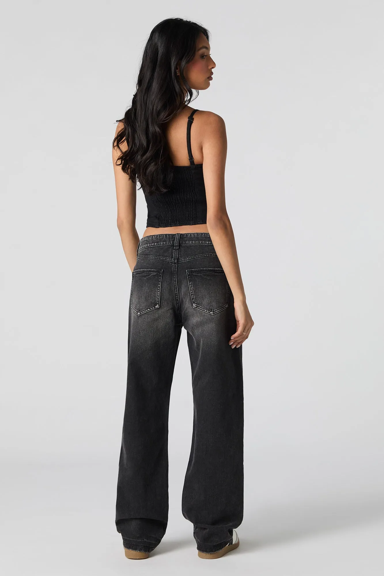 Low Rise Straight Washed Black Jean sold by Urban Planet product image thumbnail 3
