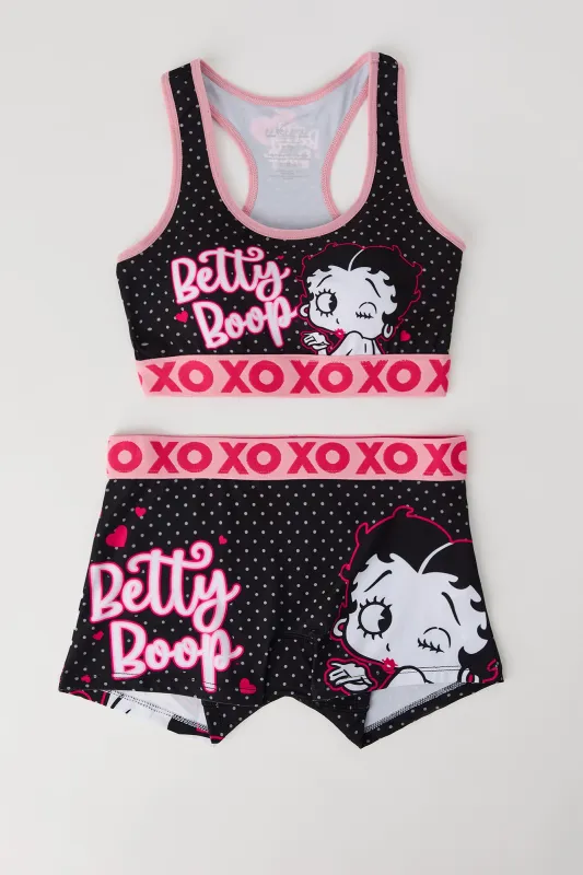 Betty Boop Sports Bra & Boy Short 2 Piece Set sold by Urban Planet