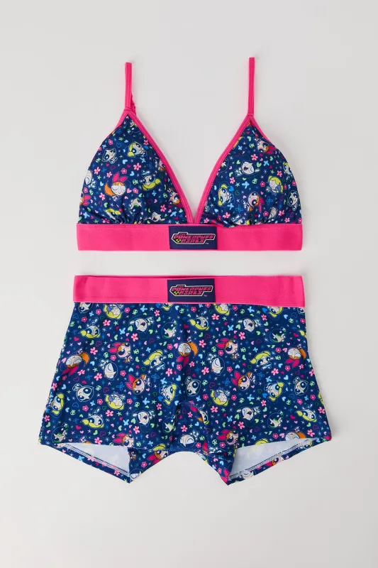 The Powerpuff Girls Bralette & Boy Short 2 Piece Set sold by Urban Planet