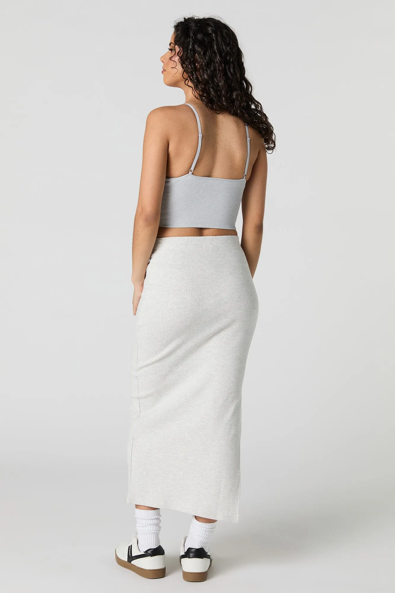Ribbed Slit Bodycon Midi Skirt sold by Urban Planet product image thumbnail 2
