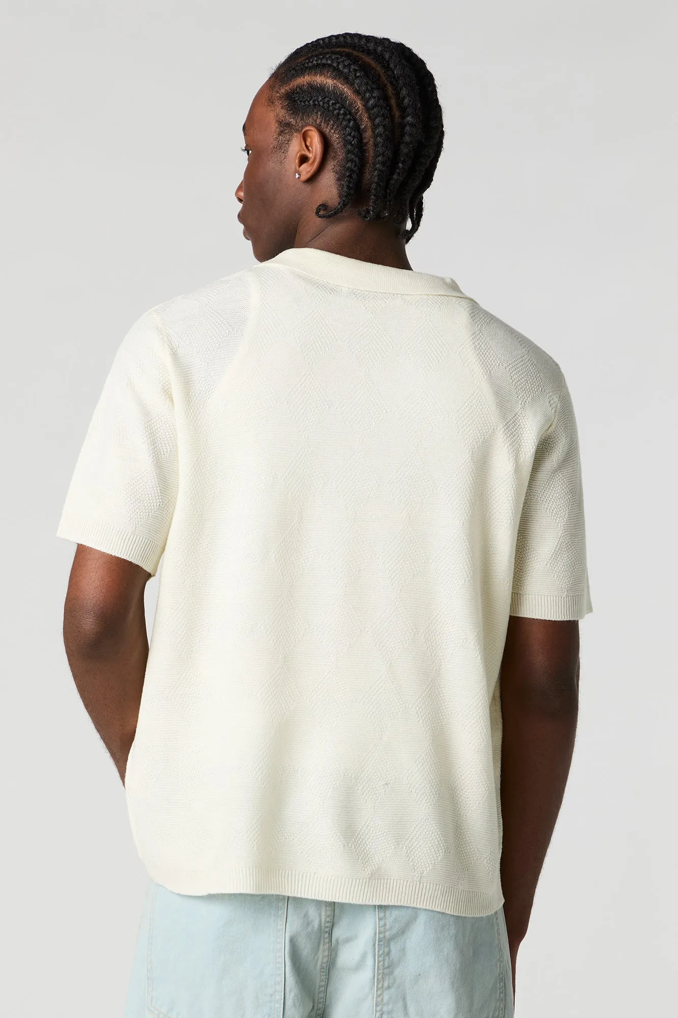 Textured Notched Short Sleeve Top sold by Urban Planet product image thumbnail 5