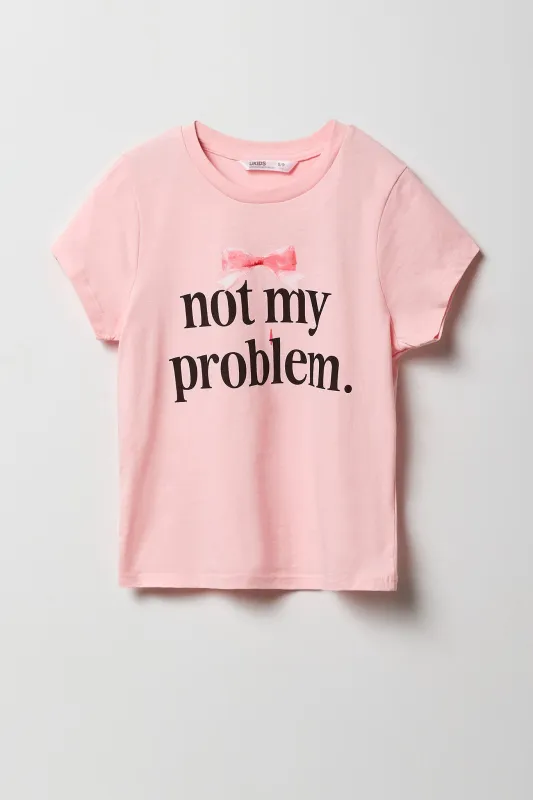 T-shirt à imprimé Not My Problem pour filles made by Urban Planet