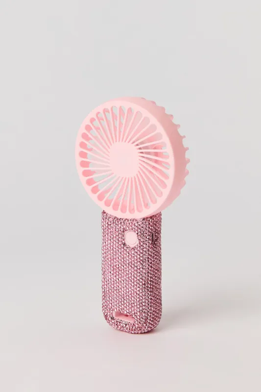 Rhinestone Mini Handheld USB Fan made by Stitches