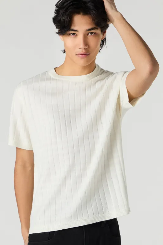 Wide Ribbed Knit T-Shirt sold by Urban Planet