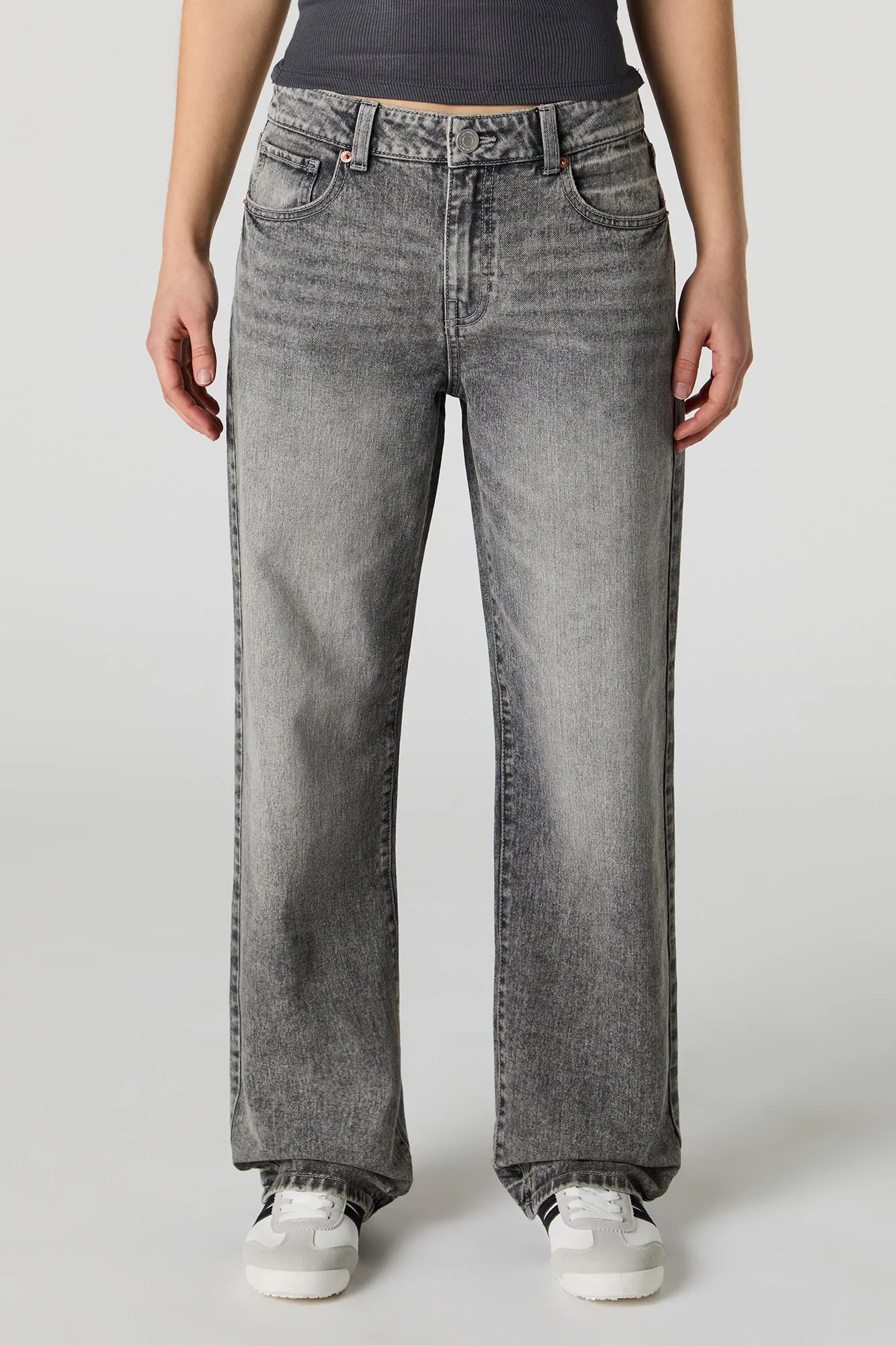 Low Rise Straight Grey Jean sold by Urban Planet product image thumbnail 2