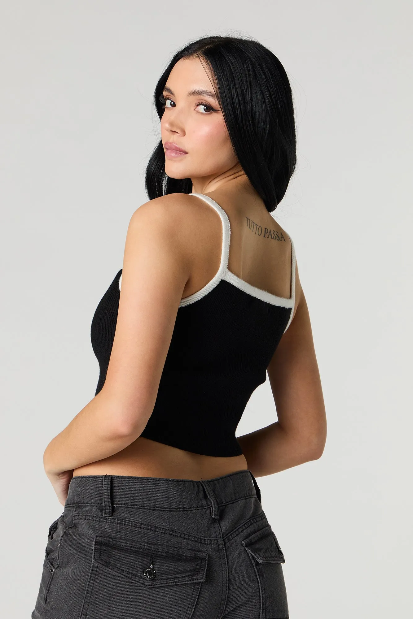 Star Embroidered Ribbed Knit Tank sold by Urban Planet product image thumbnail 5