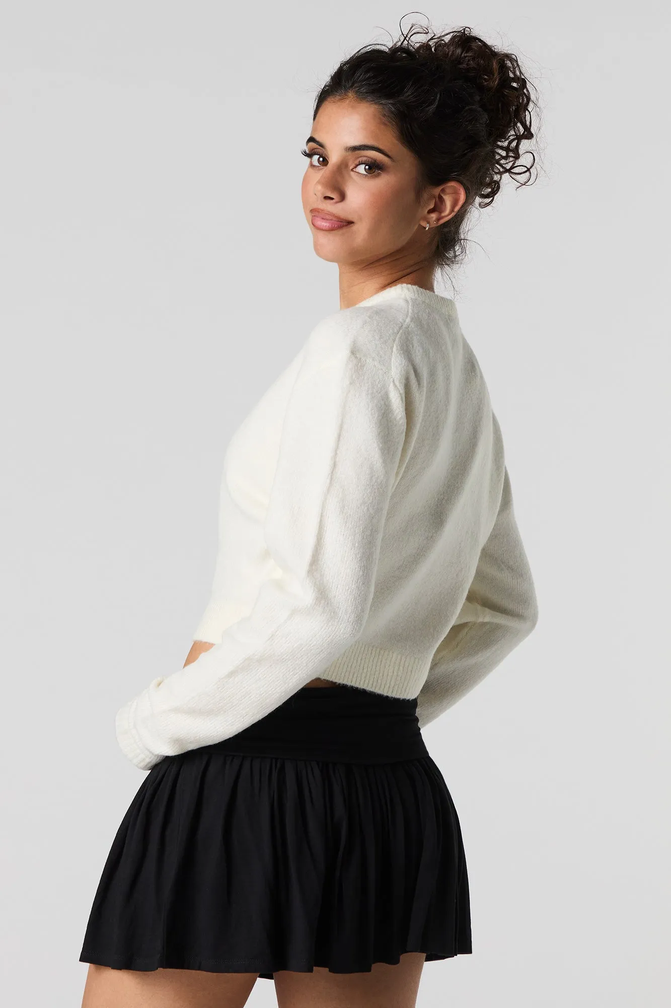 Cardigan boutonné en tricot mousseux sold by Urban Planet product image thumbnail 2