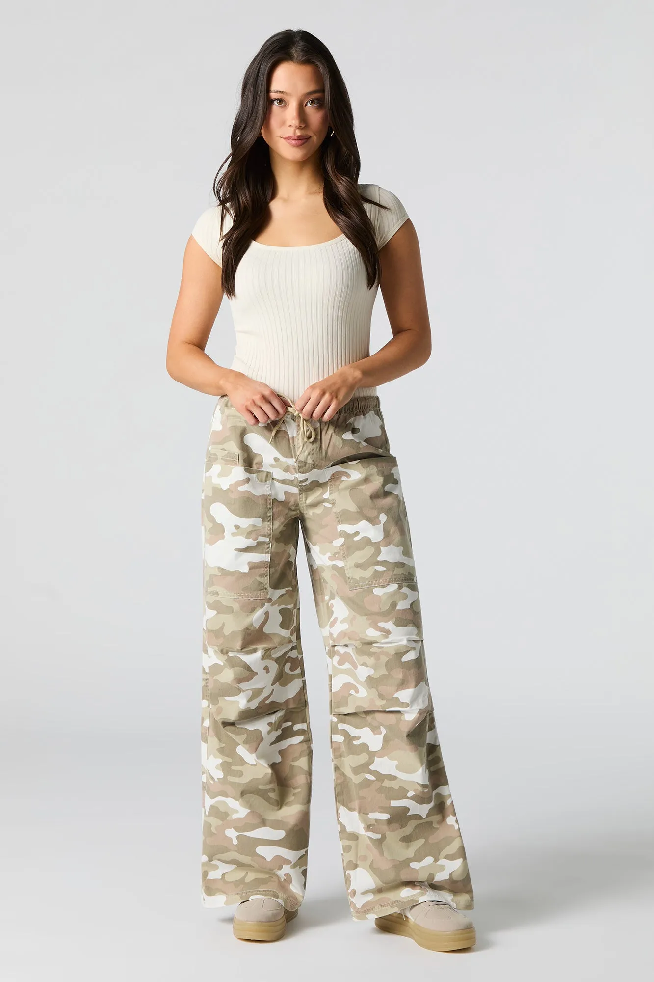 Pantalon cargo à jambe large avec taille coulissante sold by Urban Planet product image thumbnail 4