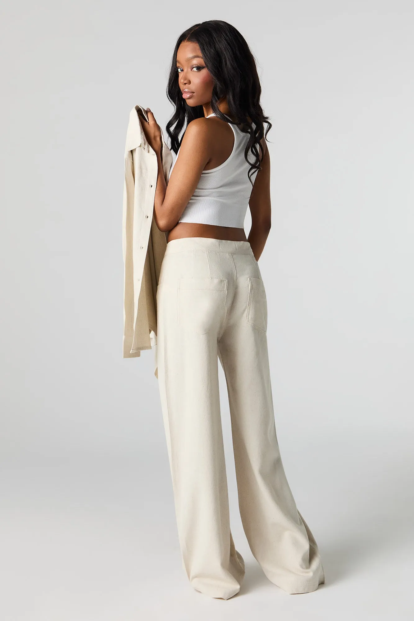 Linen-Blend Straight Leg Pant sold by Urban Planet product image thumbnail 3