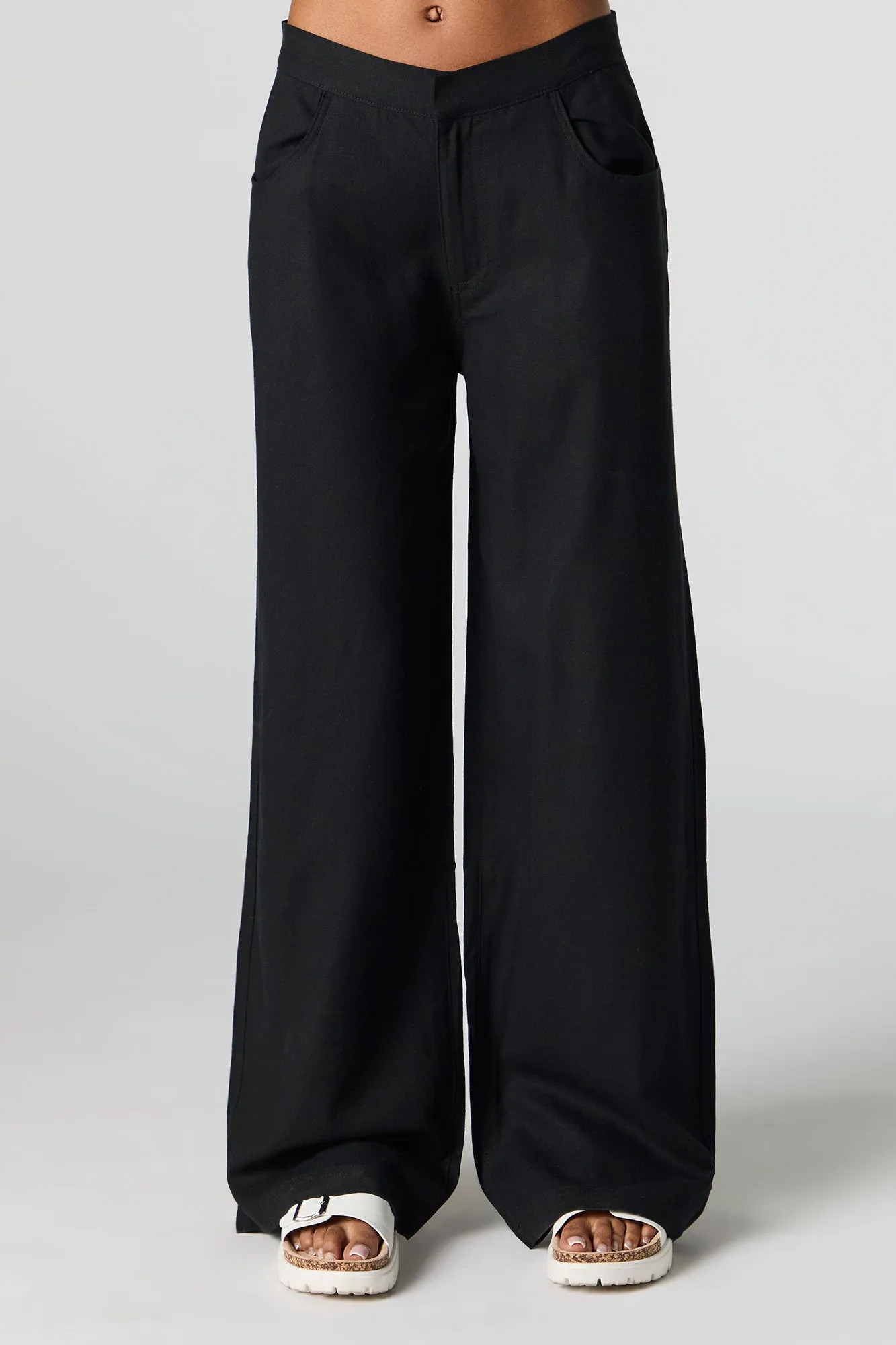 Pantalon à jambe droite en mélange de lin sold by Urban Planet product image thumbnail 5