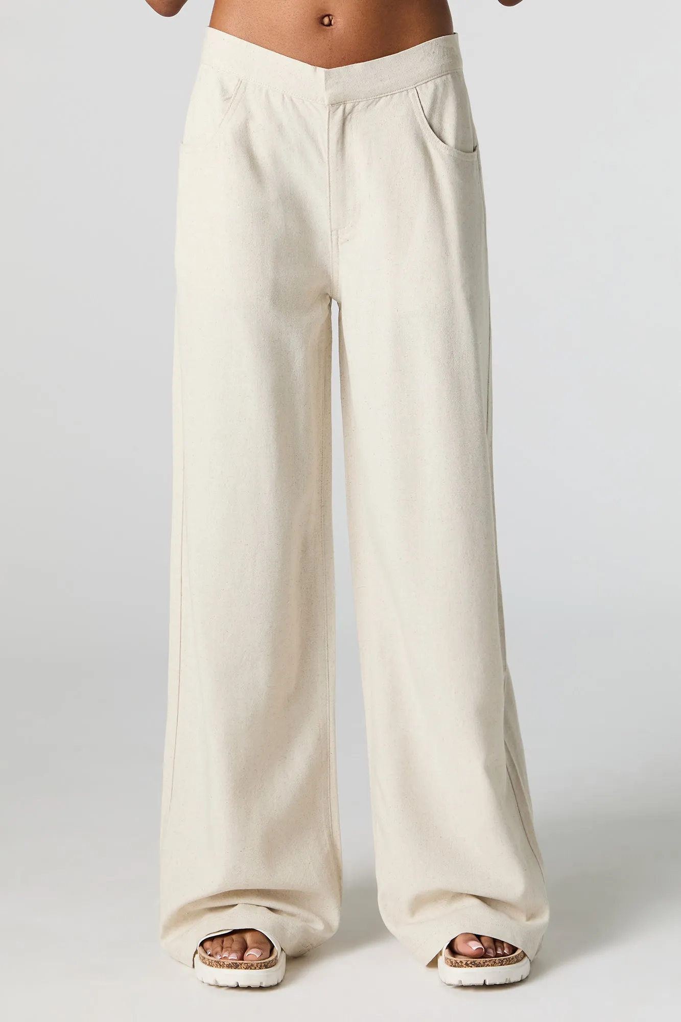 Pantalon à jambe droite en mélange de lin sold by Urban Planet product image thumbnail 2