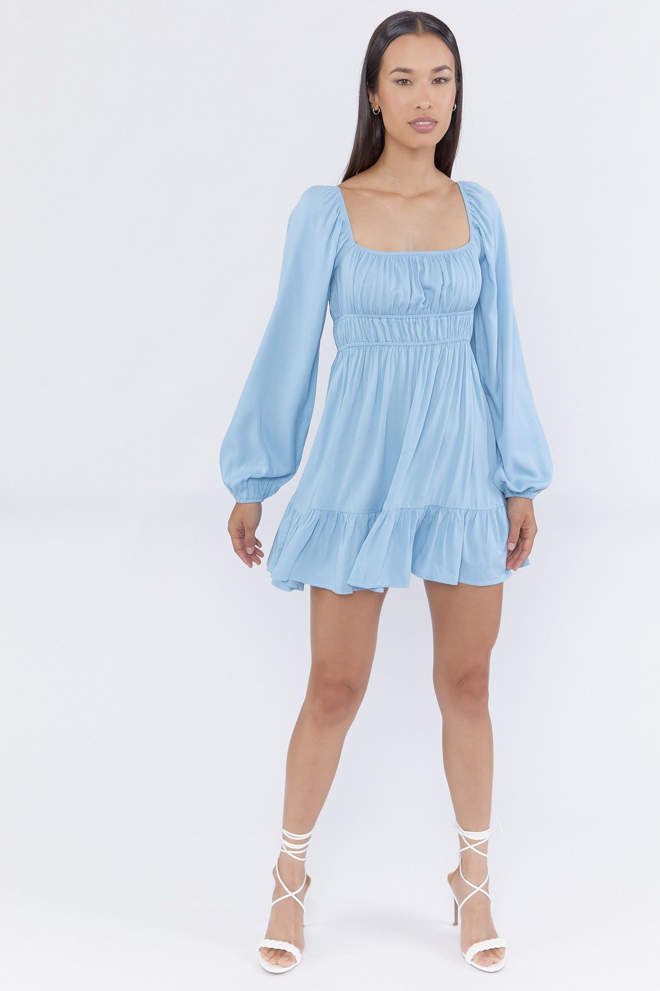 Cinched Waist Long Sleeve Milkmaid Dress sold by Urban Planet product image thumbnail 4