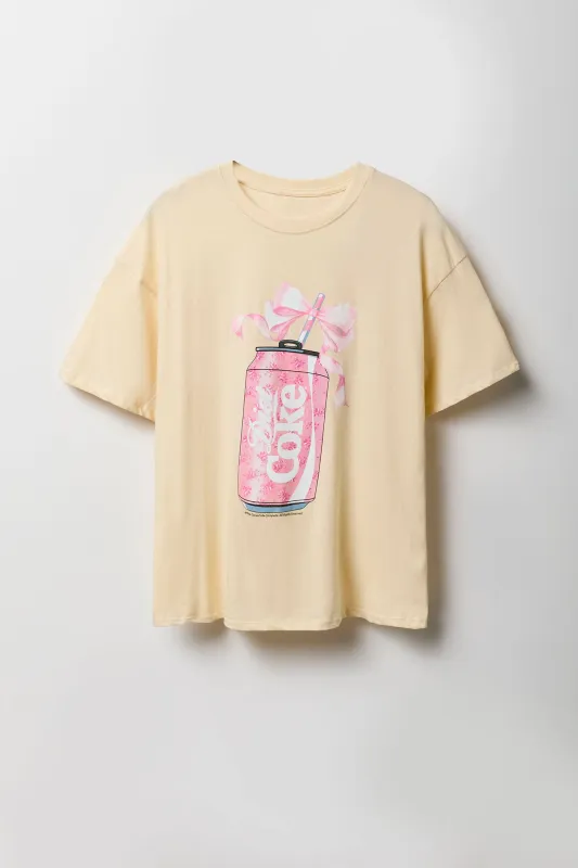 T-shirt coupe garçonne à imprimé Pink Diet Coke sold by Urban Planet