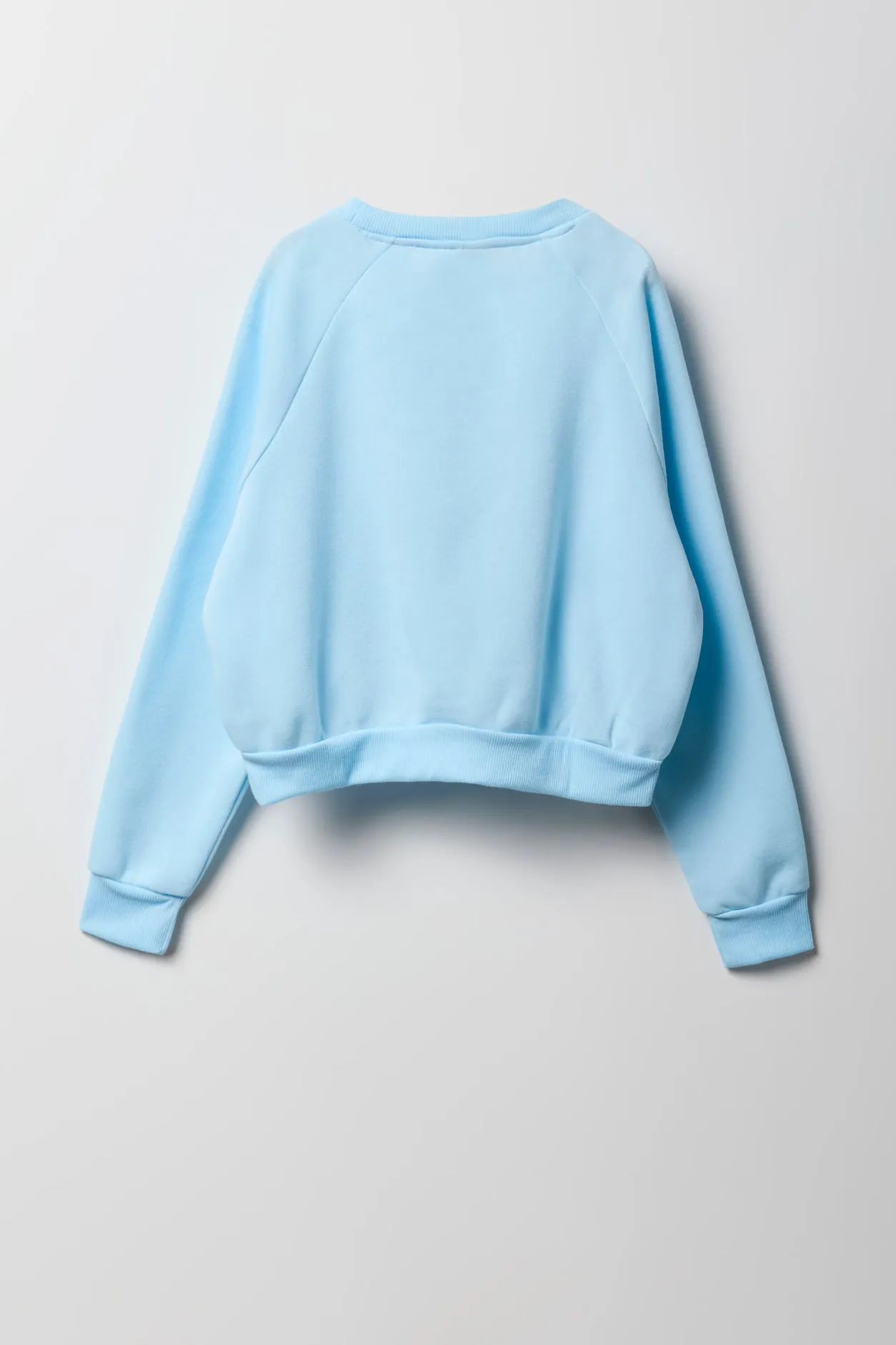 Girls Stitch Graphic Blue Sweatshirt & Short 2 Piece Set sold by Urban Planet product image thumbnail 3