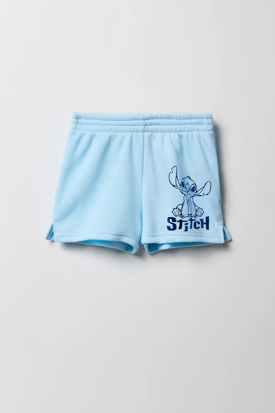 Girls Stitch Graphic Blue Sweatshirt & Short 2 Piece Set sold by Urban Planet product image thumbnail 4