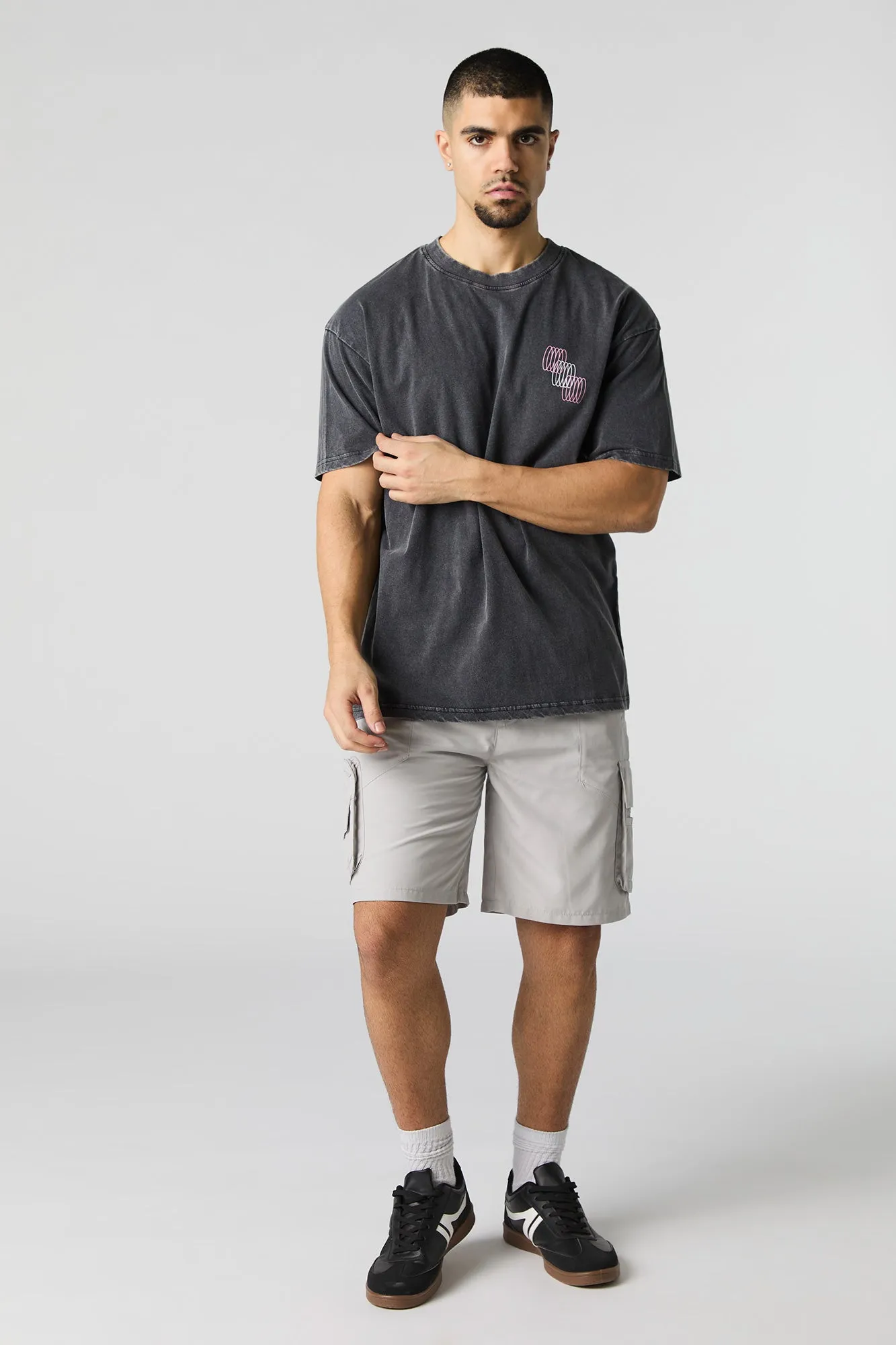 T-shirt délavé à imprimé Long Night sold by Urban Planet product image thumbnail 3