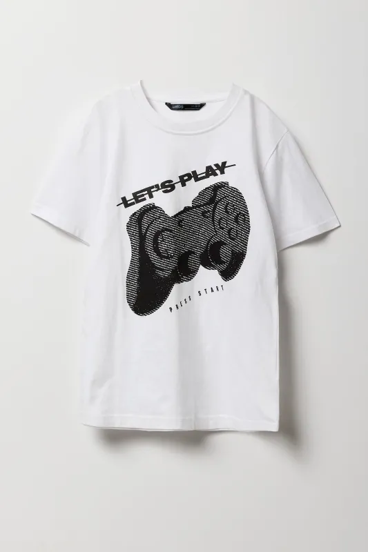 T-shirt à imprimé Let's Play pour garçon sold by Urban Planet