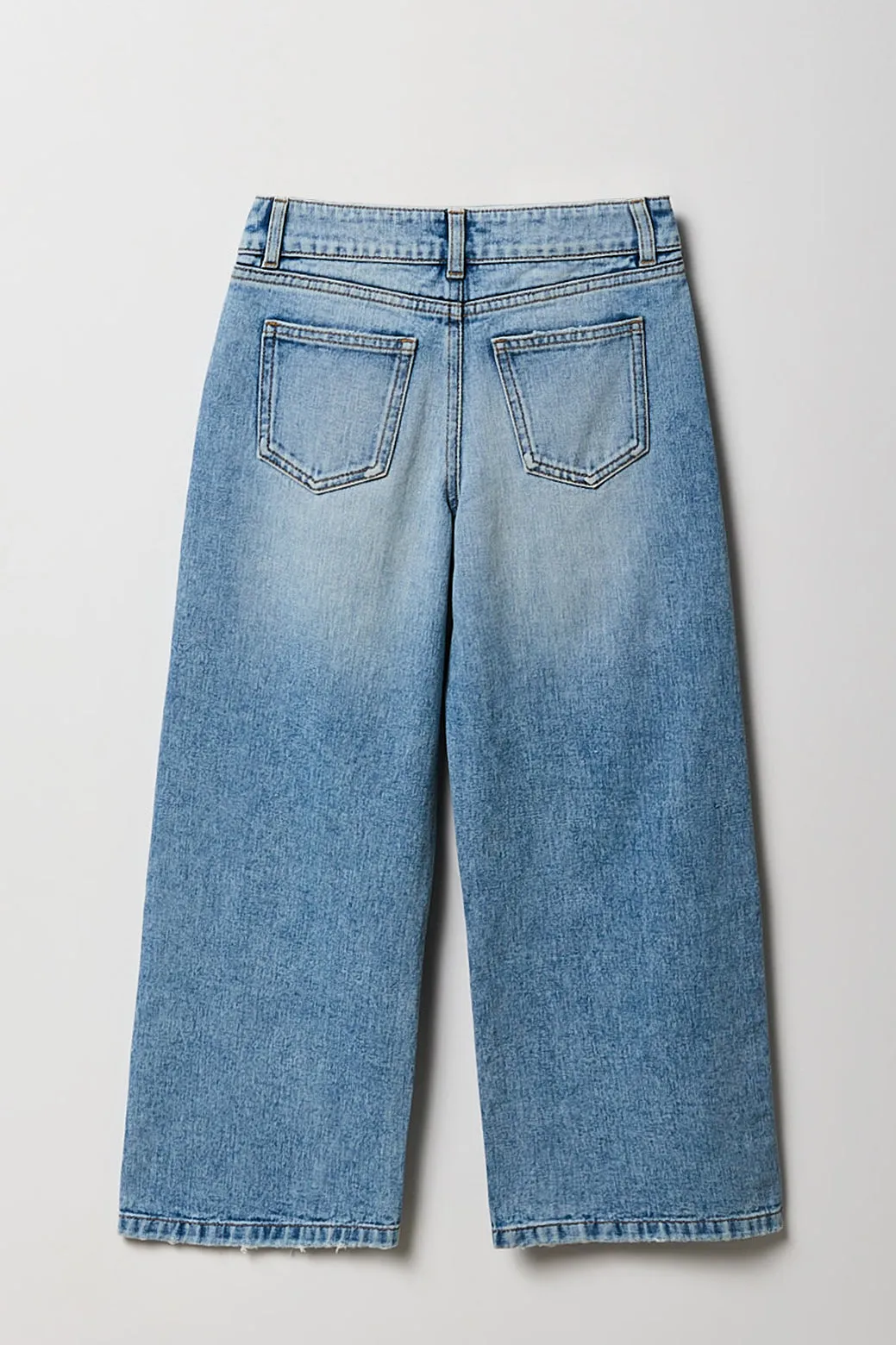 Jean mi-taille d'aspect usé à jambe large pour fille sold by Urban Planet product image thumbnail 4