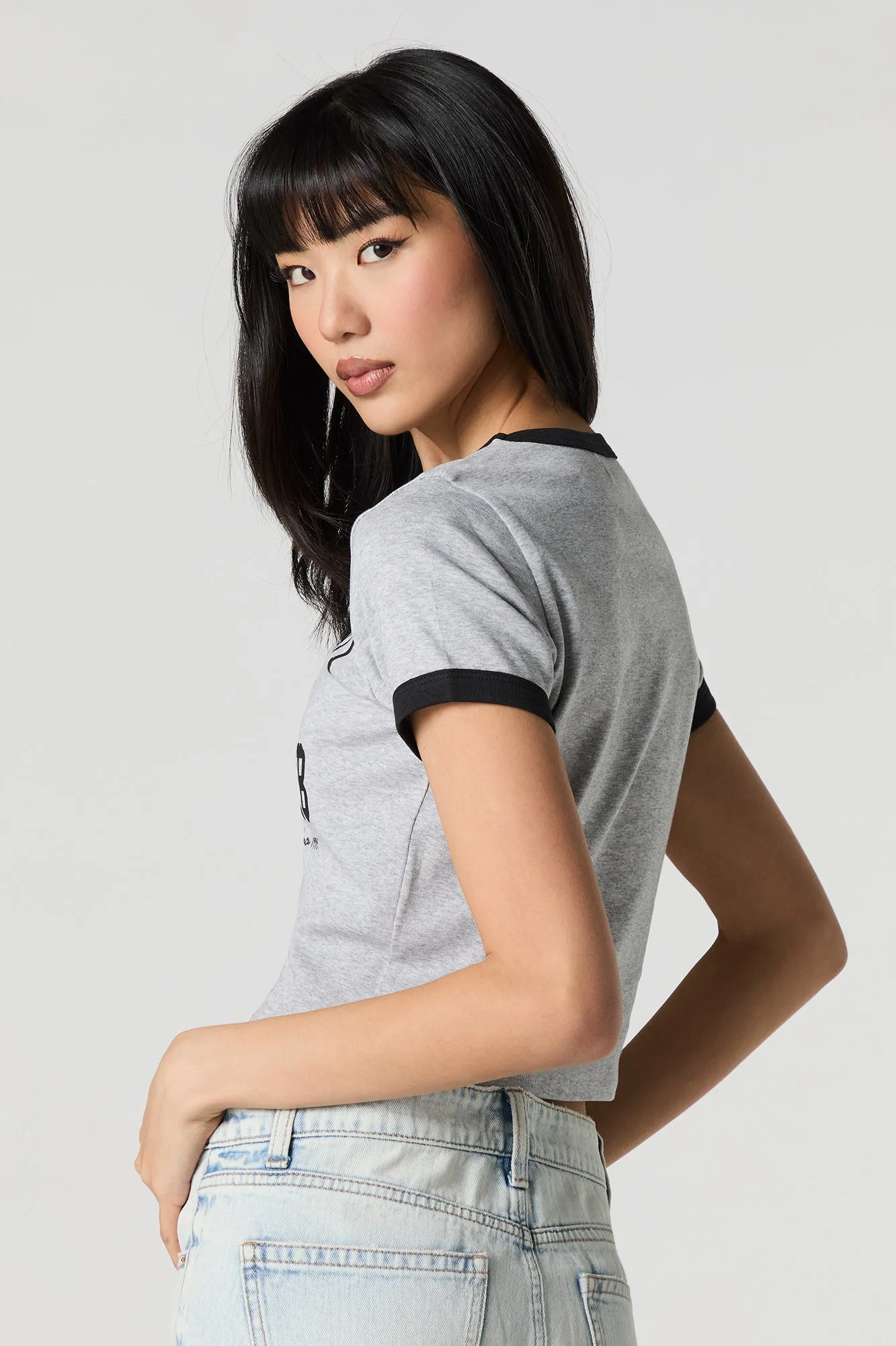 T-shirt à liséré contrastant et imprimé sold by Urban Planet product image thumbnail 5