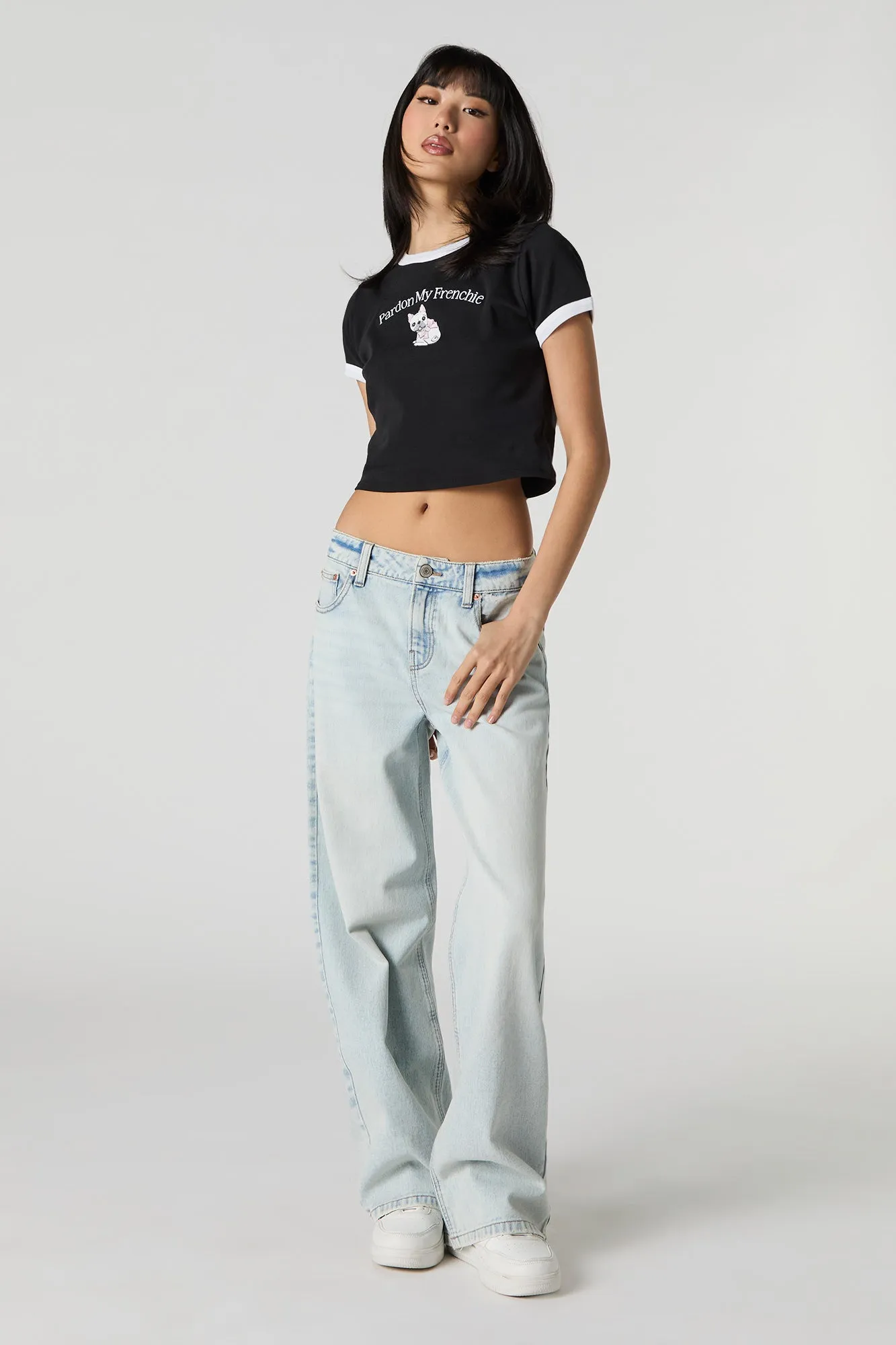 T-shirt à liséré contrastant et imprimé sold by Urban Planet product image thumbnail 3