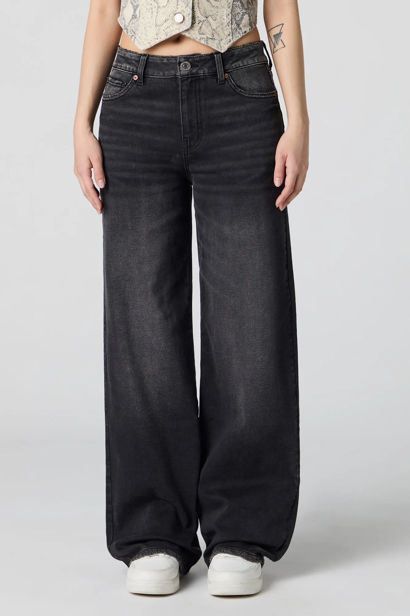 Stretch Baggy Washed Black Jean sold by Urban Planet product image thumbnail 2