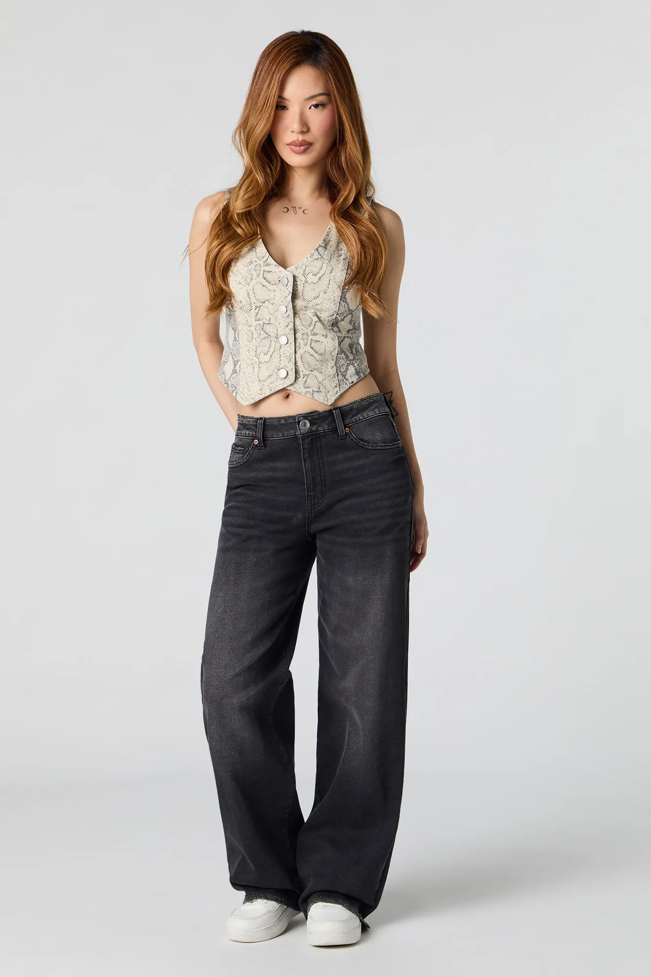 Stretch Baggy Washed Black Jean sold by Urban Planet