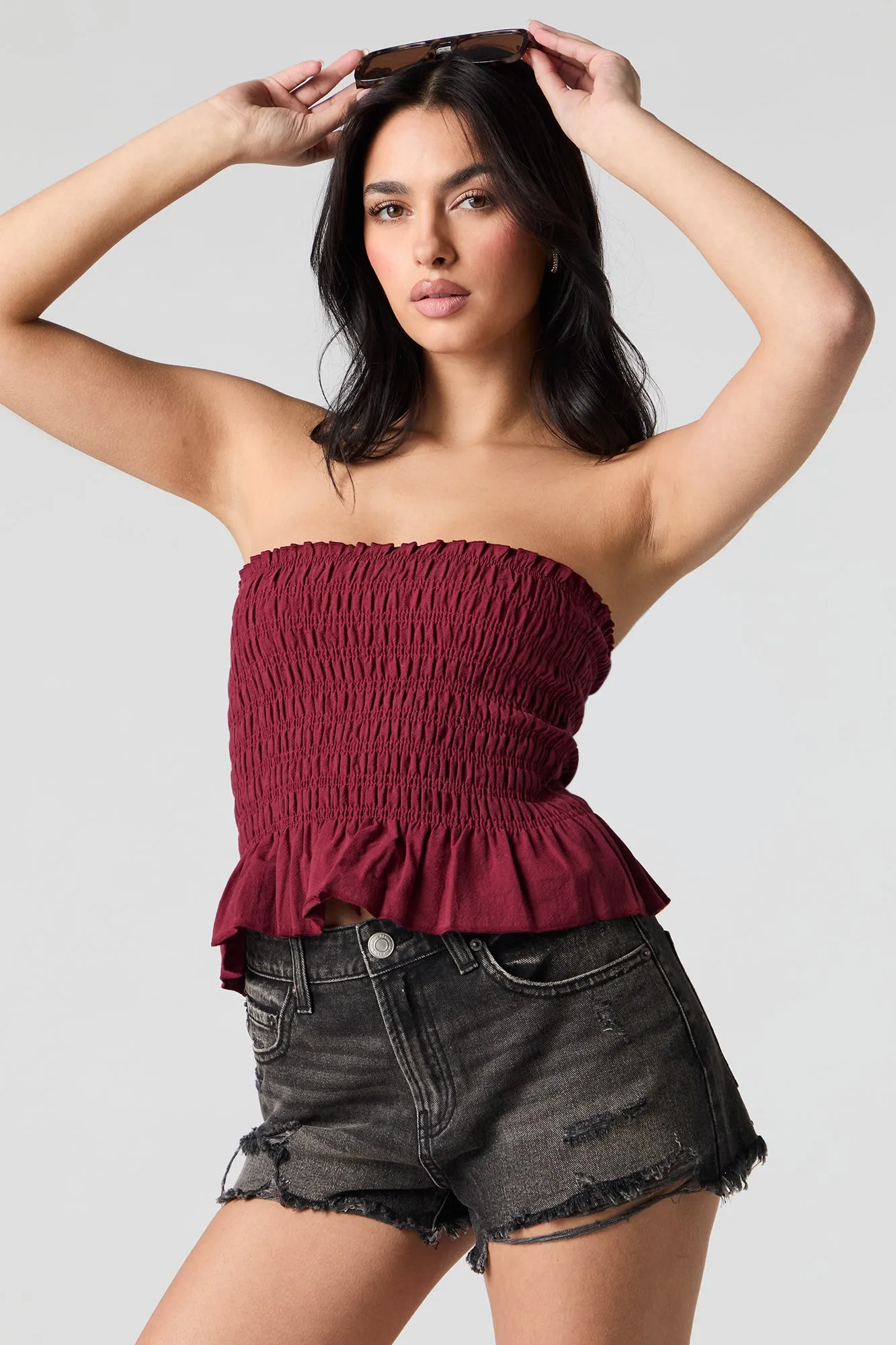 Black Distressed Denim Short sold by Urban Planet