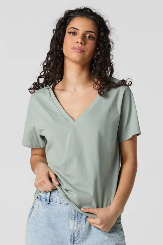 Relaxed V-Neck T-Shirt sold by Urban Planet