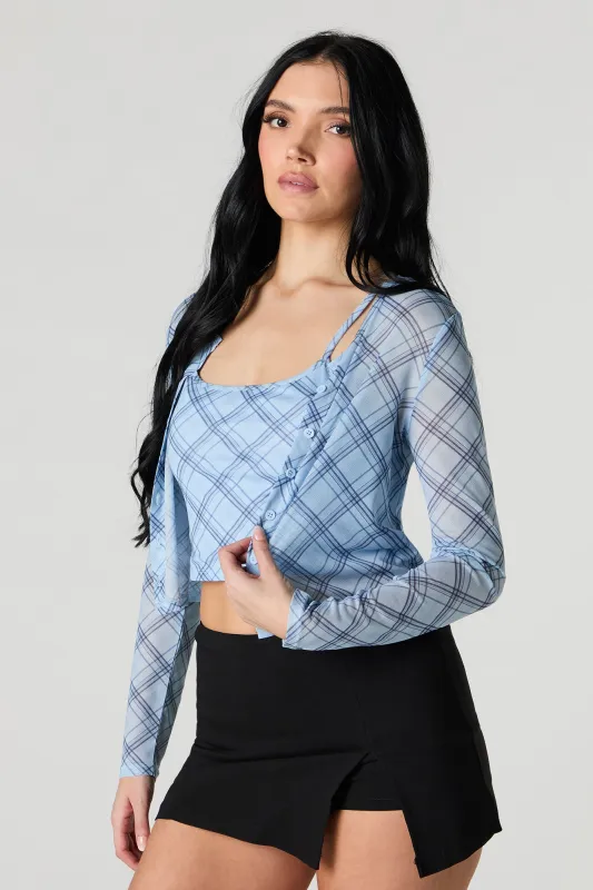 Mesh Cami & Cardigan 2 Piece Set sold by Urban Planet