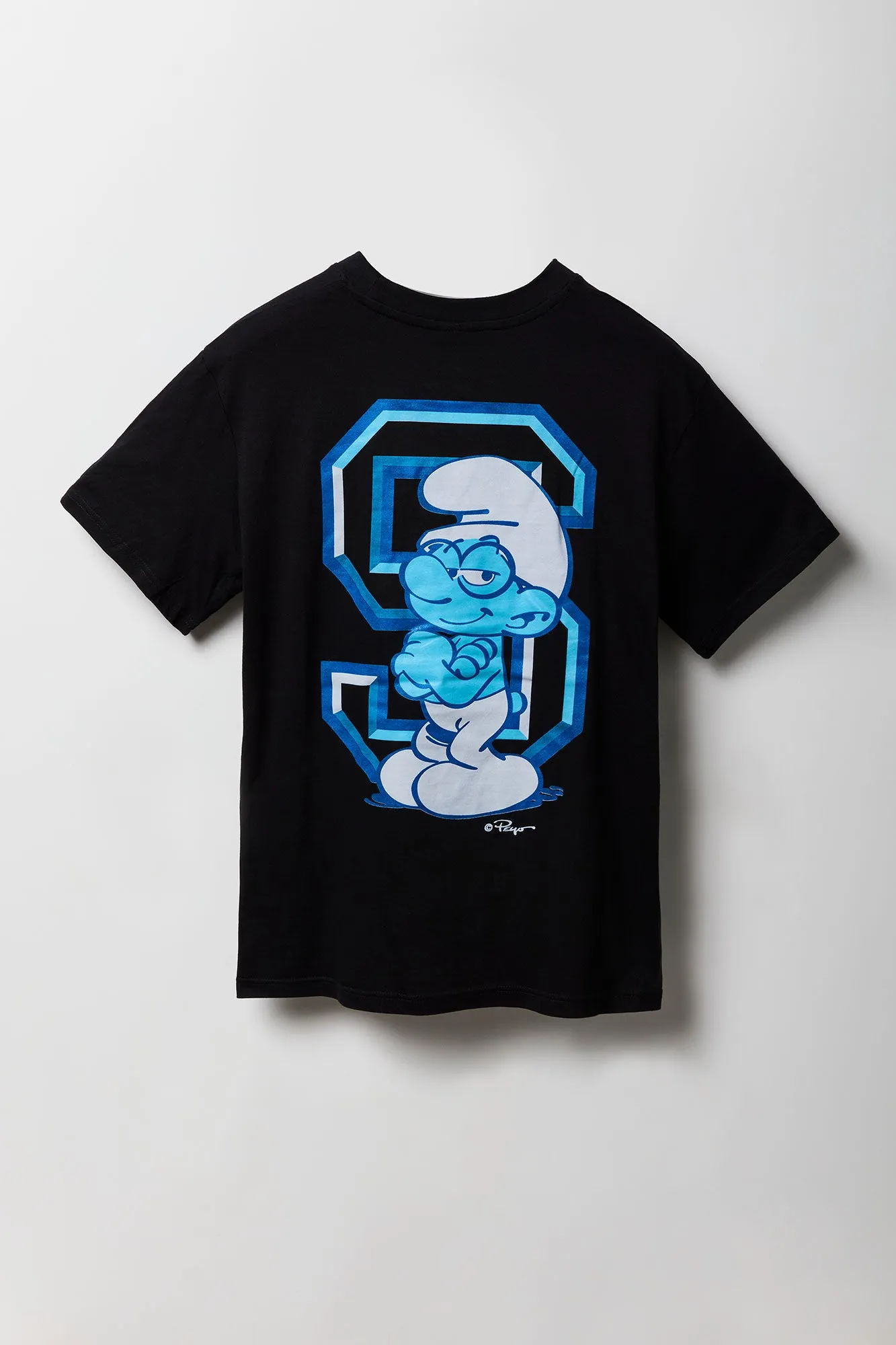 T-shirt coupe garçonne à imprimé S Is For Smurf sold by Urban Planet