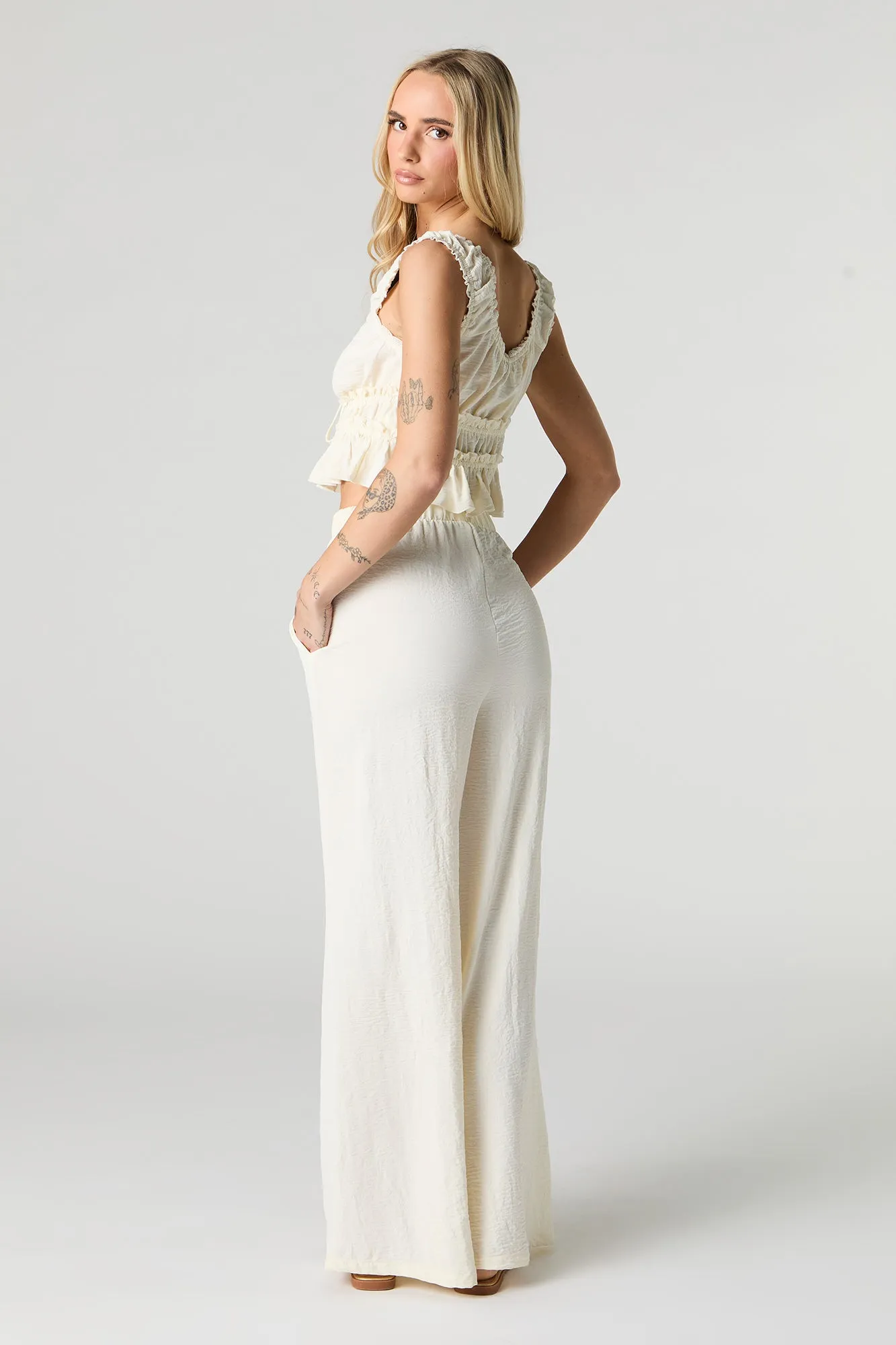 Pantalon fluide à taille coulissante sold by Urban Planet product image thumbnail 3